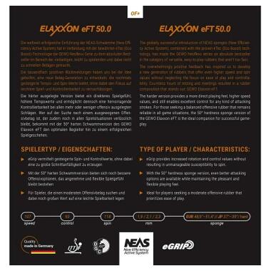 Ракетка для настольного тенниса Gewo Allround Classic, Elaxxon 50.0 + 45.0 ST (1163900001) (931904) фото №4