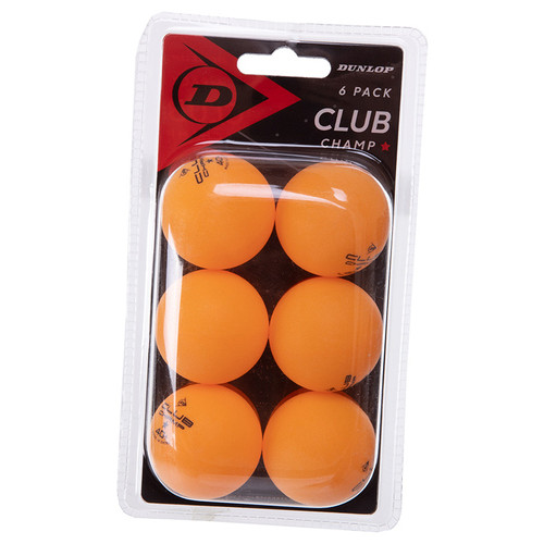Набір м'ячів для настільного тенісу Dunlop Club Champ DL679350 Помаранчевий 6шт (60518016) фото №1