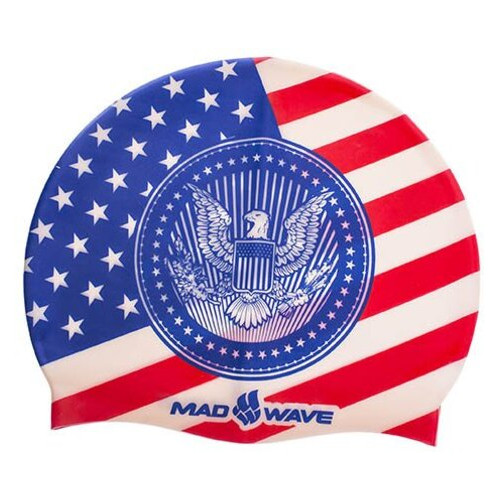 Шапочка для плавання Mad Wave USA M055303 Синій (60444072) фото №1