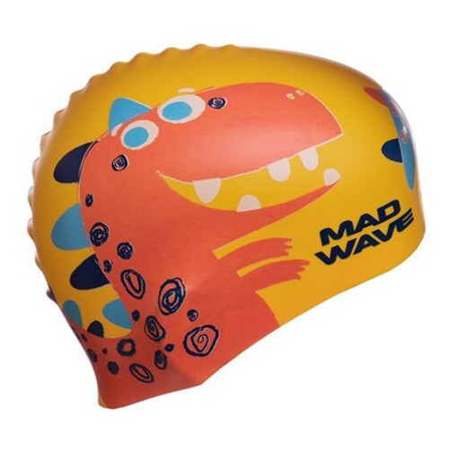 Шапочка для плавання Mad Wave дитяча Junior Dino M057916 Жовтий (60444163) фото №4