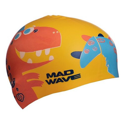 Шапочка для плавання Mad Wave дитяча Junior Dino M057916 Жовтий (60444163) фото №3