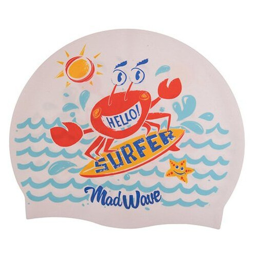 Шапочка для плавання Mad Wave дитяча Junior Surfer M057912 Білий (60444167) фото №1