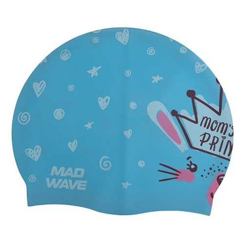 Шапочка для плавання дитяча Mad Wave Junior Little Bunny M057913 Синій (60444164) фото №1
