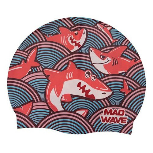 Шапочка для плавання дитяча Mad Wave Junior Sharky M057911 Бірюзовий (60444166) фото №1