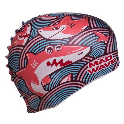 Шапочка для плавання дитяча Mad Wave Junior Sharky M057911 Бірюзовий (60444166) фото №3