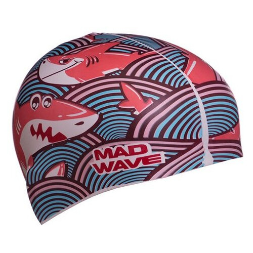 Шапочка для плавання дитяча Mad Wave Junior Sharky M057911 Бірюзовий (60444166) фото №2