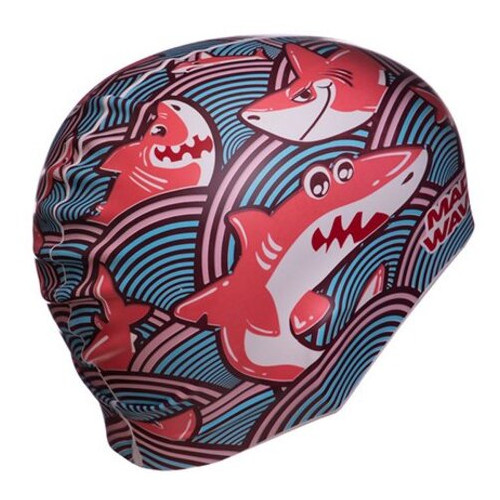 Шапочка для плавання дитяча Mad Wave Junior Sharky M057911 Бірюзовий (60444166) фото №4