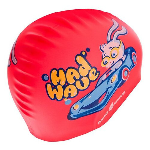 Шапочка для плавання дитяча Mad Wave Bunny M057812000W Червоний (60444172) фото №4