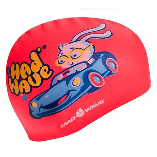 Шапочка для плавання дитяча Mad Wave Bunny M057812000W Червоний (60444172) фото №3