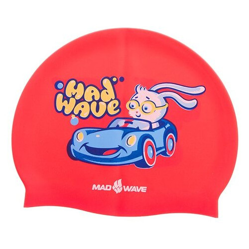 Шапочка для плавання дитяча Mad Wave Bunny M057812000W Червоний (60444172) фото №1