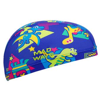 Шапочка для плавання Mad Wave дитяча Dinos M052902 Синій (60444191) фото №4