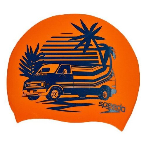 Шапочка для плавання Speedo Slogan Print Оранжево-синій (60443005) фото №1