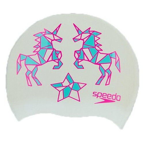 Шапочка для плавання Speedo дитяча Slogan Print Біло-рожевий (60443008) фото №1