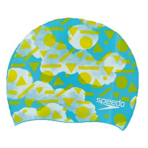 Шапочка для плавання Speedo дитяча Slogan Print Блакитно-жовтий (60443008) фото №1