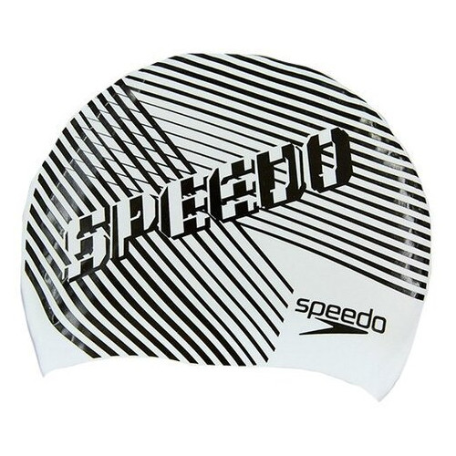 Шапочка для плавання Speedo дитяча Slogan Print Чорно-білий (60443008) фото №1