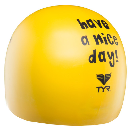 Шапочка для плавання TYR Have A Nice Day Silicone Swim Cap Yellow (LCSMILEY-720) фото №2