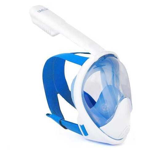 Полнолицевая панорамная маска DIVELUX для дайвинга и снорклинга L/XL Синий фото №1