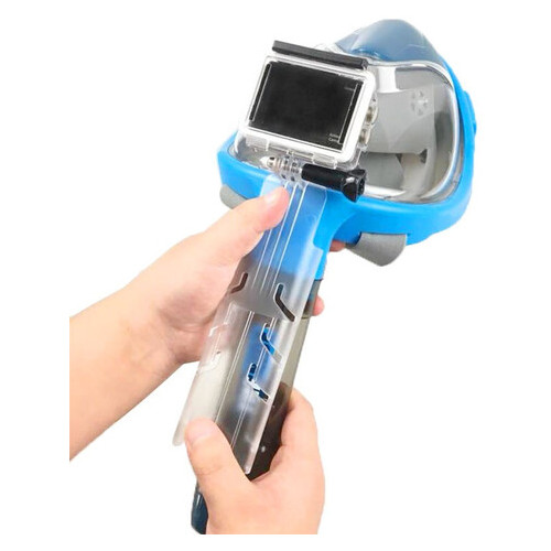 Маска для сноркелінгу TheNice F2 EasyBreath-III для дайвінгу з кріпленням для камери L/XL Синій фото №3
