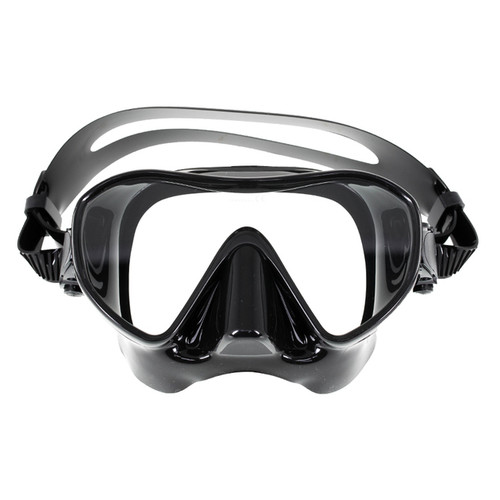 Безкаркасна чорна маска підводного плавання Marlin фото №2
