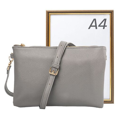 Жіноча сумка-клатч зі шкірозамінника Amelie Galanti A991705-grey фото №10