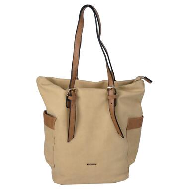 Вертикальна жіноча сумка з еко шкіри Giaguaro бежева фото №4