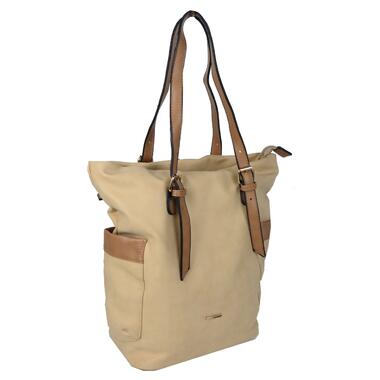 Вертикальна жіноча сумка з еко шкіри Giaguaro бежева фото №1