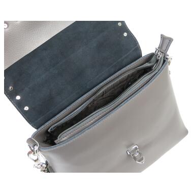 Невелика жіноча шкіряна сумка на плече Serena 1430 сіра фото №8