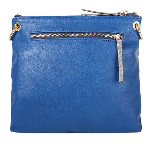 Женская сумка из качественного кожезаменителя Laskara LK-10238-blue-silver фото №3