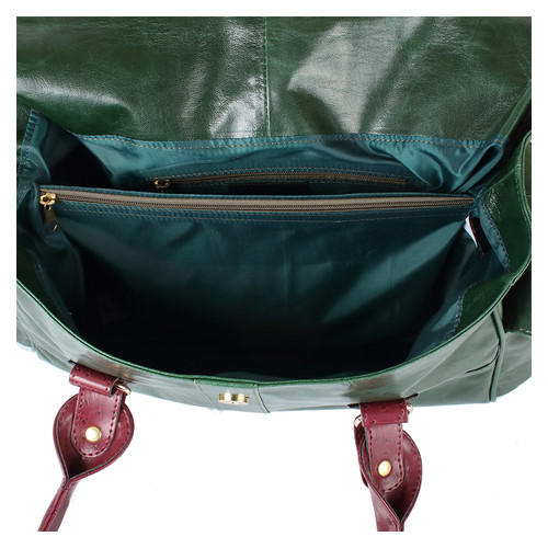 Женская сумка из качественного кожезаменителя Laskara LK-10250-green фото №6