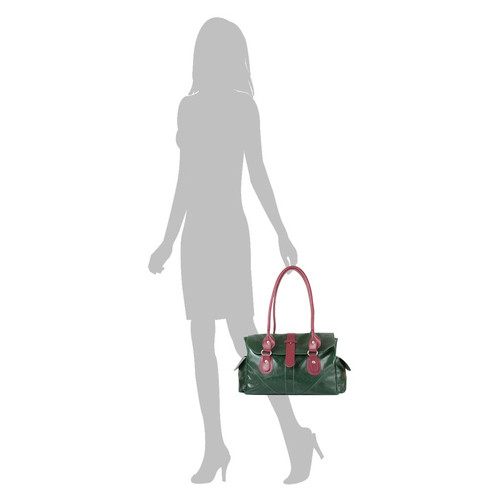 Женская сумка из качественного кожезаменителя Laskara LK-10250-green фото №7