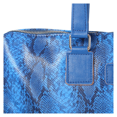 Женская сумка из качественного кожезаменителя Laskara LK-20289-blue-snake фото №7