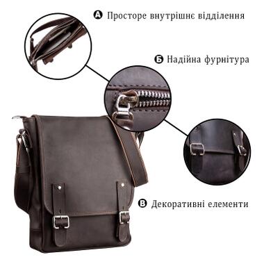 Сумка Shvigel Из винтажной кожи Коричневая (11129) фото №4