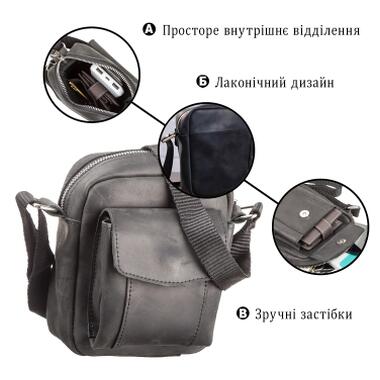 Сумка Shvigel Из винтажной кожи Черная (11076) фото №4