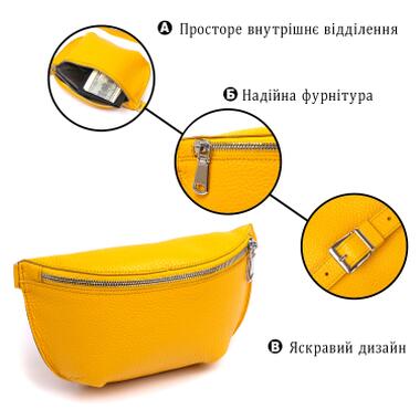 Сумка Shvigel Кожаная бананка Желтая (16377) фото №4