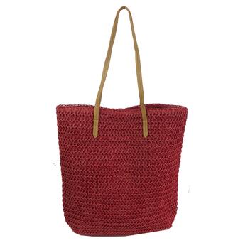 Плетена пляжна сумка сумка шоппер 2 в 1 Esmara червона фото №3