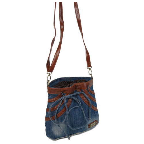 Молодіжна джинсова сумка у формі жіночої спідниці Fashion jeans bag синя фото №2