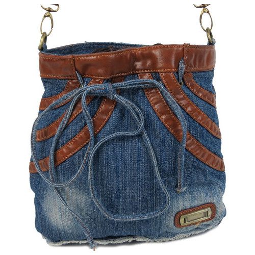 Молодіжна джинсова сумка у формі жіночої спідниці Fashion jeans bag синя фото №1