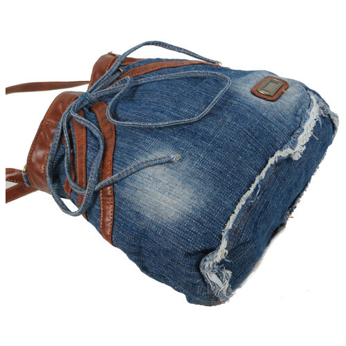 Молодіжна джинсова сумка у формі жіночої спідниці Fashion jeans bag синя фото №7