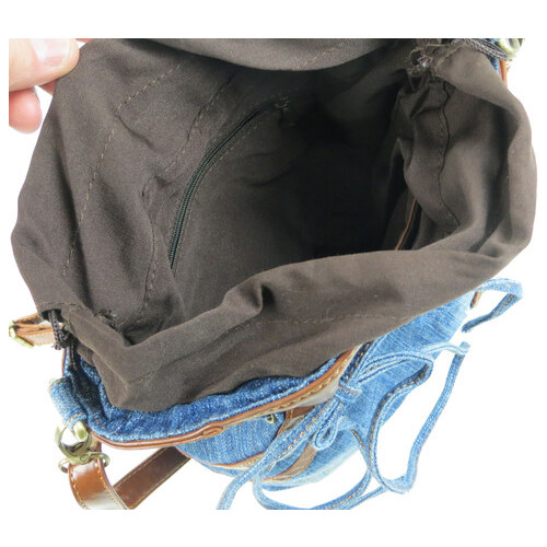 Молодіжна джинсова сумка у формі жіночої спідниці Fashion jeans bag синя фото №9