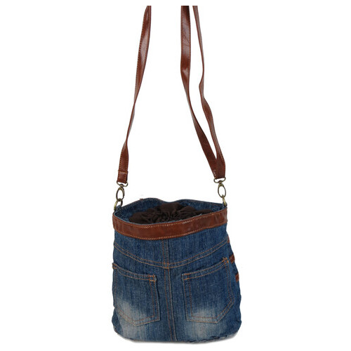 Молодіжна джинсова сумка у формі жіночої спідниці Fashion jeans bag синя фото №3
