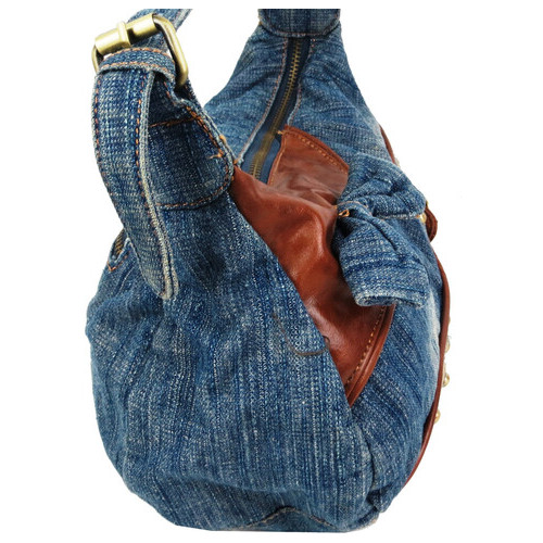 Жіноча сумка джинсова невеликого розміру Fashion jeans bag синя фото №8