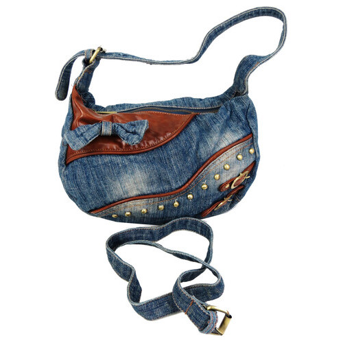 Жіноча сумка джинсова невеликого розміру Fashion jeans bag синя фото №4