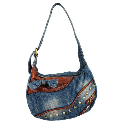 Жіноча сумка джинсова невеликого розміру Fashion jeans bag синя фото №1