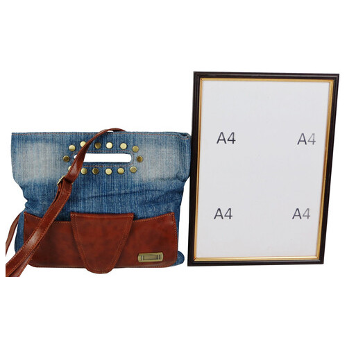 Жіноча сумка джинсова невеликого розміру Fashion jeans bag синя фото №10