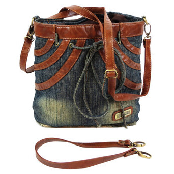Джинсова сумка у формі жіночої спідниці Fashion jeans bag темно-синя фото №3