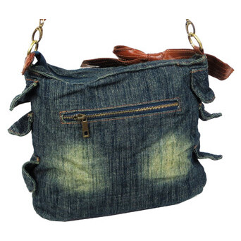 Жіноча сумка джинсова Fashion jeans bag темно-синя фото №7