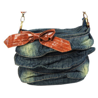 Жіноча сумка джинсова Fashion jeans bag темно-синя фото №3