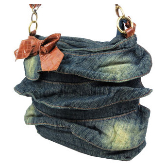 Жіноча сумка джинсова Fashion jeans bag темно-синя фото №4
