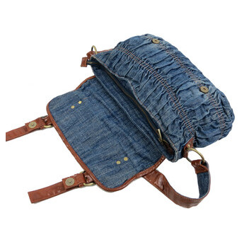 Жіноча сумка джинсова через плече Fashion jeans bag синя фото №8