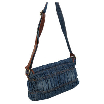 Жіноча сумка джинсова через плече Fashion jeans bag синя фото №6